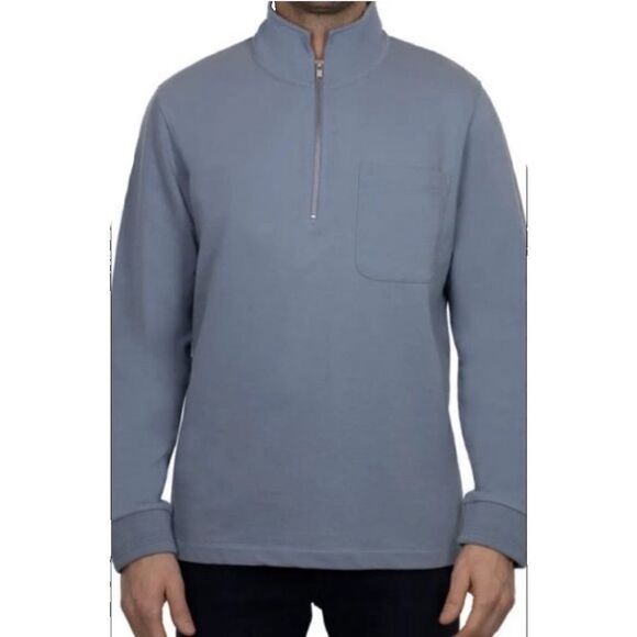 Slate and Stone Zip French Terry Sweatshirt, Light Blue, Size, Large, NWT - Picture 2 of 8